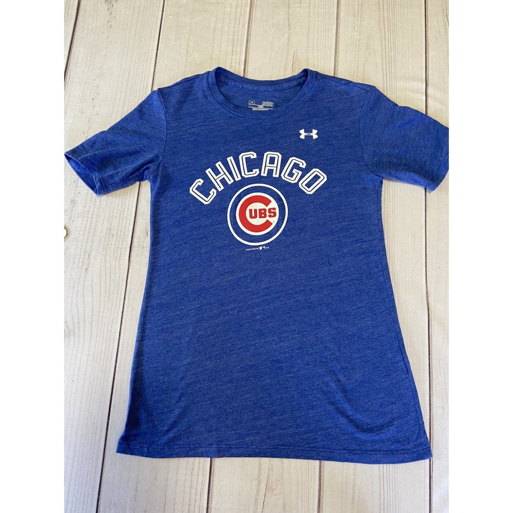 Womens Under Armour Blue Chicago Cubs Tshirt Size XS